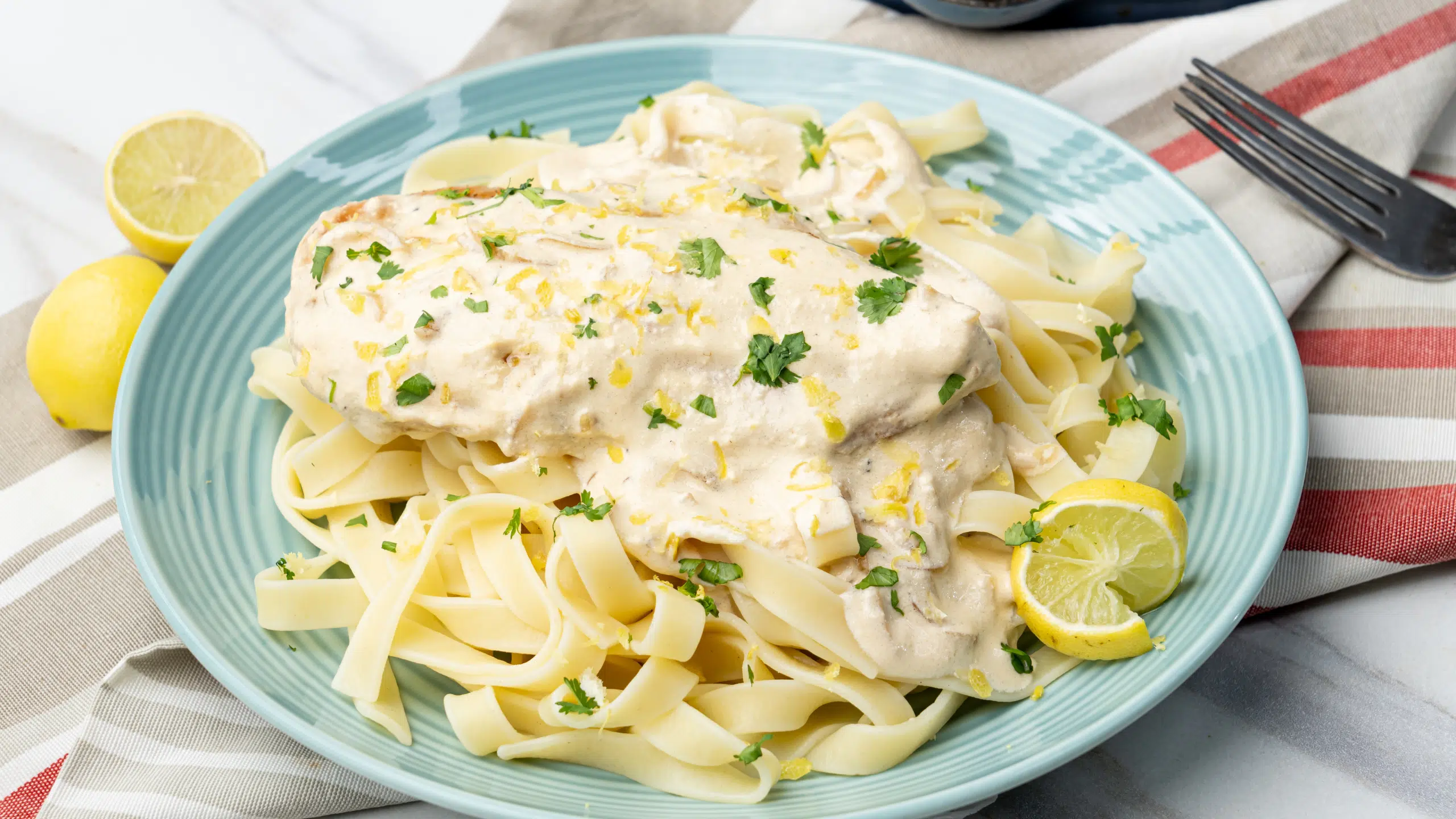 Poulet à la crème et au citron